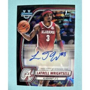 2024-25 Bowman Chrome U Black Wave  Latrell Wrightsell Auto Alabama #51